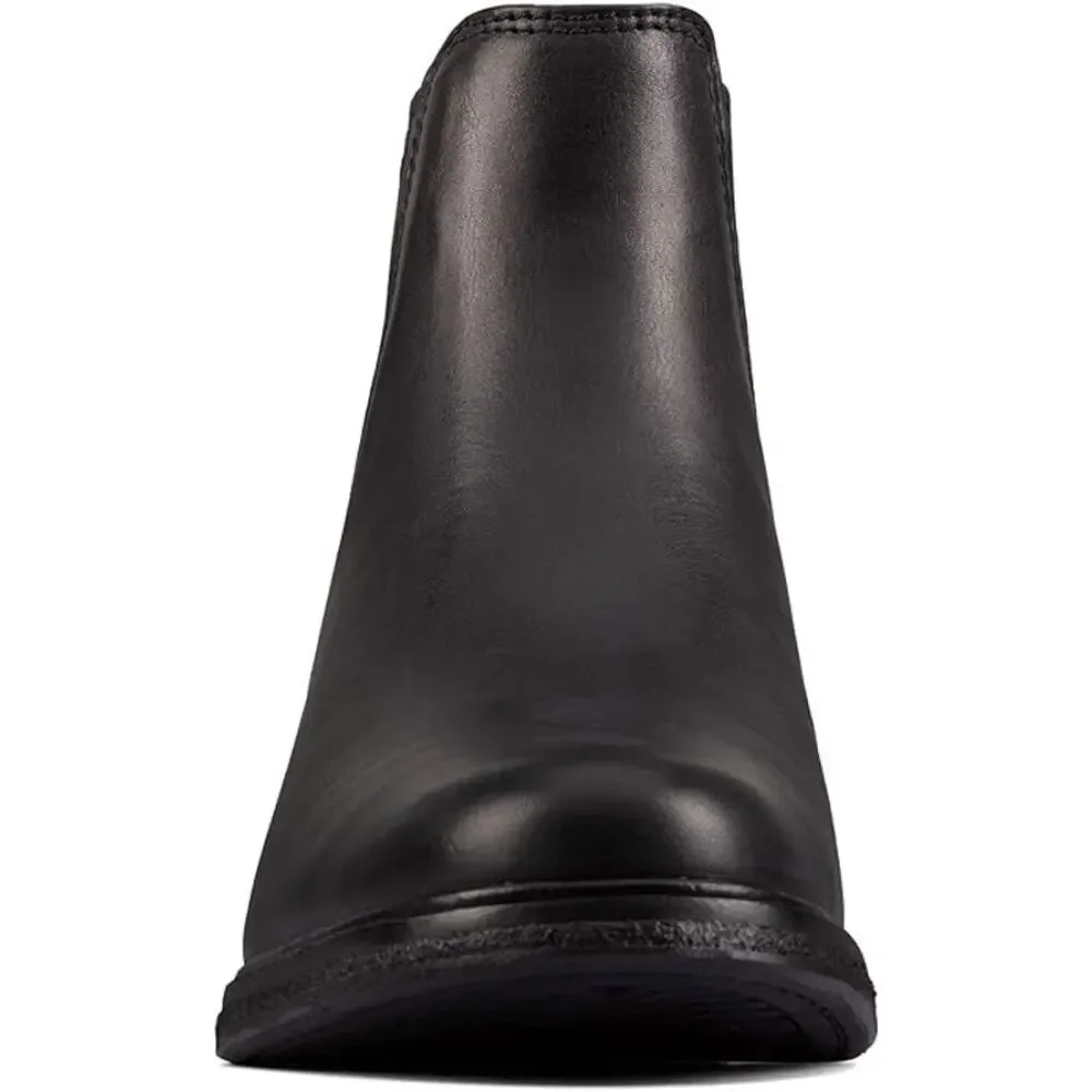 New Clarks Clarkdale Arlo Leather Boots Women's Size 5 M Black Elastic Panels